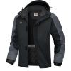 WULFUL Men’s Winter Coats Waterproof Ski Jacket Warm Windproof Winter Windbreaker Jackets for Men with Hood(Dark Grey-0047)