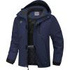 WULFUL Men’s Winter Coats Waterproof Ski Jacket Warm Windproof Winter Windbreaker Jackets for Men with Hood(Navy-0047)