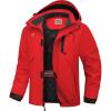 WULFUL Men’s Winter Coats Waterproof Ski Jacket Warm Windproof Winter Windbreaker Jackets for Men with Hood(Red-0047)