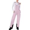 WULFUL Womens Insulated Snow Bibs Waterproof Winter Ski Pants Snowboarding Overalls(Pink)