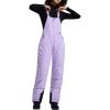 WULFUL Womens Insulated Snow Bibs Waterproof Winter Ski Pants Snowboarding Overalls(Purple)