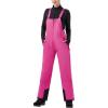 WULFUL Womens Insulated Snow Bibs Waterproof Winter Ski Pants Snowboarding Overalls(Rose Red)