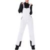 WULFUL Womens Insulated Snow Bibs Waterproof Winter Ski Pants Snowboarding Overalls(White)