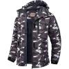 WULFUL Women’s Waterproof Ski Jacket Warm Winter Coats Windproof Winter Jackets for Women Fleece Lined Windbreaker with Hood(Black Camo)