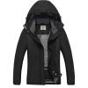 WULFUL Women’s Waterproof Ski Jacket Warm Winter Coats Windproof Winter Jackets for Women Fleece Lined Windbreaker with Hood(Black-n2)
