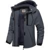 WULFUL Women’s Waterproof Ski Jacket Warm Winter Coats Windproof Winter Jackets for Women Fleece Lined Windbreaker with Hood(Dark Grey)