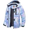 WULFUL Women’s Waterproof Ski Jacket Warm Winter Coats Windproof Winter Jackets for Women Fleece Lined Windbreaker with Hood(Digital Printing-06)