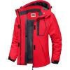 WULFUL Women’s Waterproof Ski Jacket Warm Winter Coats Windproof Winter Jackets for Women Fleece Lined Windbreaker with Hood(Red)