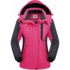 WULFUL Women’s Waterproof Snow Ski Jacket Mountain Windproof Winter Coat with Detachable Hood(Rose&black)