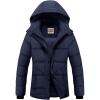 WULFUL Women’s Winter Coats Lightweight Warm Thicken Puffer Jacket Waterproof Quilted Winter Jackets with Removable Hood(Navy)