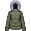 WULFUL Women’s Winter Coats Warm Lightweight Thicken Puffer Jackets with Faux-Fur Hood(Army Green)