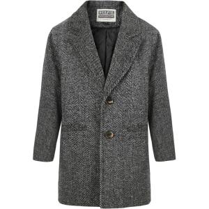 WULFUL Boys Wool Coat Single Breasted Trench Coat Winter Pea Coat