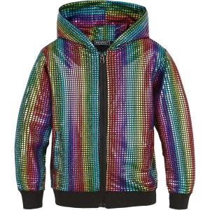 WULFUL Kids Boys Girls Fashion Hoodies 70s Disco Costume Party Sequin Metallic Sweatshirts with Pocket(Multicolor)
