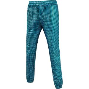 WULFUL Kids Boys Metallic 70s Disco Costume Sequin Party Jogger Pants(Sea Blue)