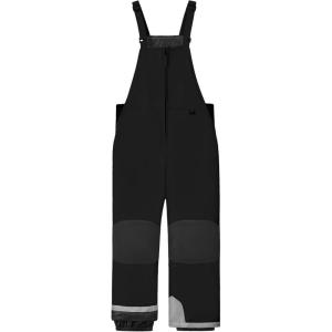 WULFUL Kids Waterproof Ski Bib Boys Girls Winter Snow Pants(Black)