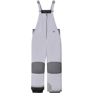 WULFUL Kids Waterproof Ski Bib Boys Girls Winter Snow Pants(Light Grey)