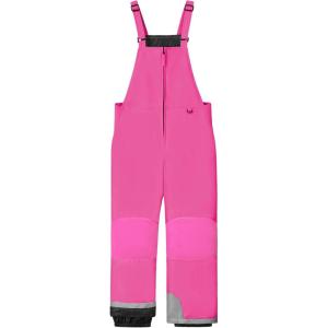 WULFUL Kids Waterproof Ski Bib Boys Girls Winter Snow Pants(Rose Red)