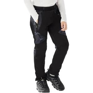 WULFUL Kids Waterproof Snow Ski Pants Boys Girls Outdoor Winter Fleece Hiking Insulated Snowboard Pants(Black & Camo)