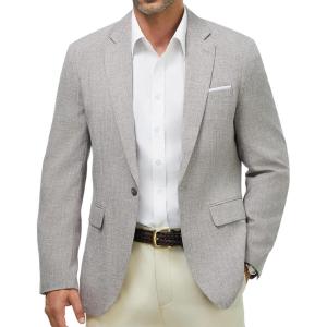WULFUL Mens Casual Sport Coat Blazer Lightweight One Button Suit Jackets(Lighr Grey)
