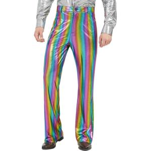 WULFUL Men’s Disco Pant 70’s Pants Trousers Sequin Shinny Dance Nightclub Gold Cosplay Costume Bottoms