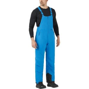 WULFUL Mens Insulated Snow Bibs Waterproof Winter Ski Pants Snowboarding Overalls(Blue)