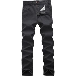 WULFUL Men’s Slim Fit Skinny Stretch Comfy Jeans Denim Pants(Black Grey)