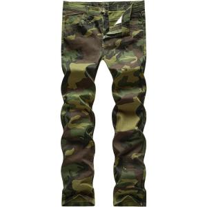 WULFUL Men’s Slim Fit Skinny Stretch Comfy Jeans Denim Pants(Camouflage01)