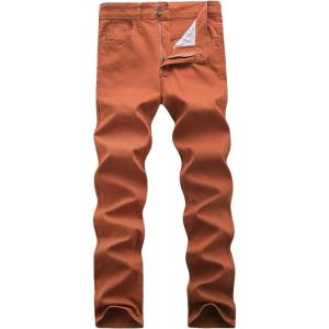 WULFUL Men’s Slim Fit Skinny Stretch Comfy Jeans Denim Pants(Coffee)