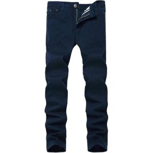 WULFUL Men’s Slim Fit Skinny Stretch Comfy Jeans Denim Pants(Navy Blue)