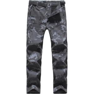 WULFUL Men’s Waterproof Snow Ski Pants Winter Fleece Lined Hiking Outdoor Insulated Pants with Belts