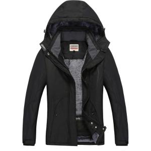 WULFUL Women’s Waterproof Ski Jacket Warm Winter Coats Windproof Winter Jackets for Women Fleece Lined Windbreaker with Hood(Black-n2)