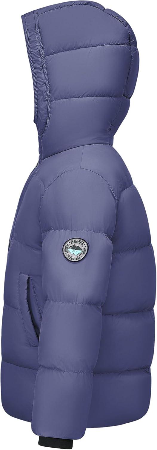 imageWULFUL Kids Winter Coat Hooded Puffer Windbreaker Warm Cotton Jacket Coats