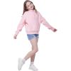 WULFUL Girls Casual Half Zipper Sweatshirts Long Sleeve Fashion Pullovers for Teen Girls(Pink)