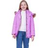 WULFUL Girl’s Winter Coats Outerwear Down Puffer Jacket Waterproof with Warm Fur Hood(Purple(0009))
