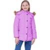 WULFUL Girl’s Winter Coats Outerwear Down Puffer Jacket Waterproof with Warm Fur Hood(Purple(0009))
