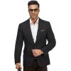 WULFUL Mens Casual Sport Coat Blazer Lightweight One Button Suit Jackets Black