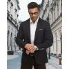 WULFUL Mens Casual Sport Coat Blazer Lightweight One Button Suit Jackets Black