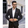 WULFUL Mens Casual Sport Coat Blazer Lightweight One Button Suit Jackets Black