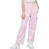 WULFUL Girl’s Cargo Sweatpants Wide Leg Fleece Lined Casual Pants for Girl Fall Winter Baggy High Waisted Pants with Pockets(Pink)
