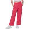 WULFUL Girl’s Cargo Sweatpants Wide Leg Fleece Lined Casual Pants for Girl Fall Winter Baggy High Waisted Pants with Pockets(Rose Pink)