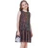 WULFUL Girls Sequin Party Dress Sleeveless A-line Swing Holiday Prom Birthday Dresses 5-12Y(Multicolor)