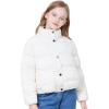 WULFUL Girl’s Winter Puffer Jacket Lightwight Warm Coat Short(White)