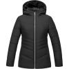 WULFUL Girl’s Winter Waterproof Coat Warm Hooded Parka Jacket Long(Black)