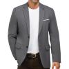 WULFUL Mens Casual Blazer Suit Jackets Slim Fit Two Button Sport Coats Lightweight Business Jacket(Deep Grey)