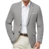 WULFUL Mens Casual Blazer Suit Jackets Slim Fit Two Button Sport Coats Lightweight Business Jacket(Light Grey)