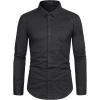 WULFUL Men’s Casual Long Sleeve Dress Shirts Business Formal Solid Regular Fit Button Down Shirt with Pocket