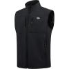 WULFUL Men’s Windproof Lightweight Golf Vest Outerwear with Pockets Softshell Sleeveless Jacket for Running Hiking Sports(Black)
