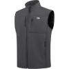 WULFUL Men’s Windproof Lightweight Golf Vest Outerwear with Pockets Softshell Sleeveless Jacket for Running Hiking Sports(Dark Grey)