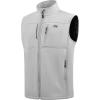 WULFUL Men’s Windproof Lightweight Golf Vest Outerwear with Pockets Softshell Sleeveless Jacket for Running Hiking Sports(Light Grey)