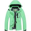 WULFUL Women’s Waterproof Ski Jacket Warm Winter Coats Windproof Winter Jackets for Women Fleece Lined Windbreaker with Hood(Fluorescent Green)